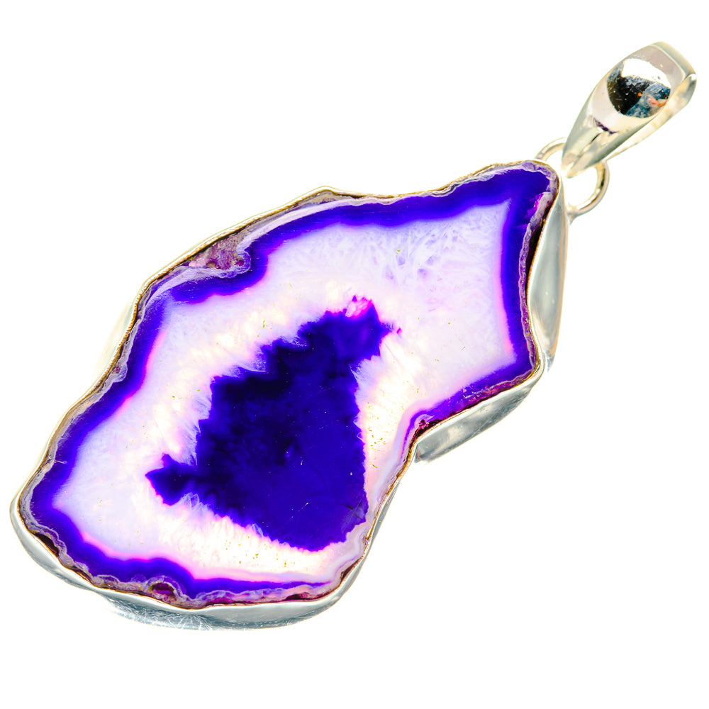 Purple Geode Slice Pendants handcrafted by Anasilvercos - PD29182 - Photo 2