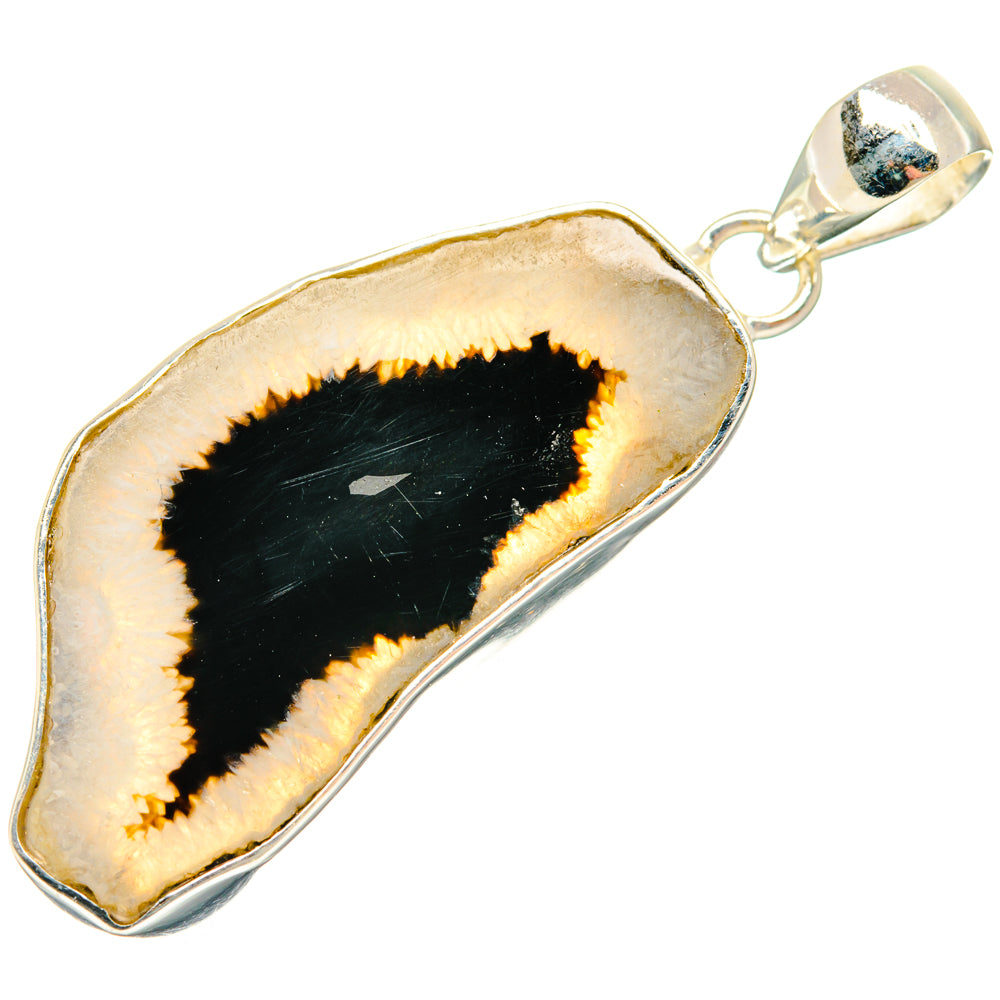 Black Geode Slice Pendants handcrafted by Anasilvercos - PD29188 - Photo 2