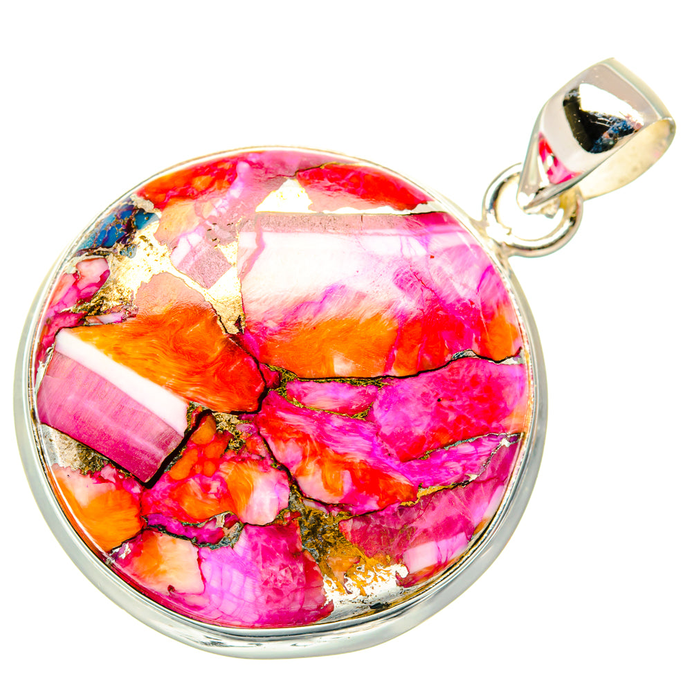 Kingman Pink Dahlia Turquoise Pendants handcrafted by Anasilvercos - PD29200 - Photo 2