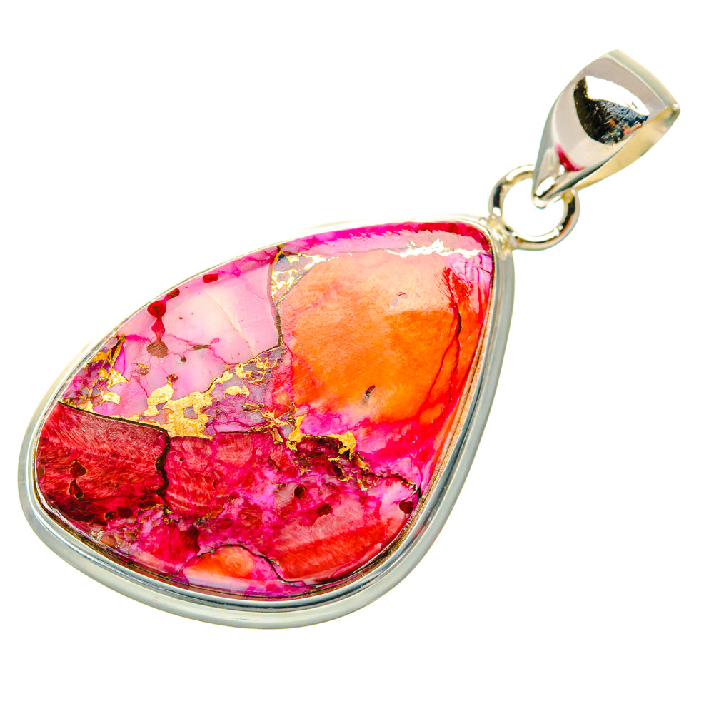 Kingman Pink Dahlia Turquoise Pendants handcrafted by Anasilvercos - PD29218 - Photo 2