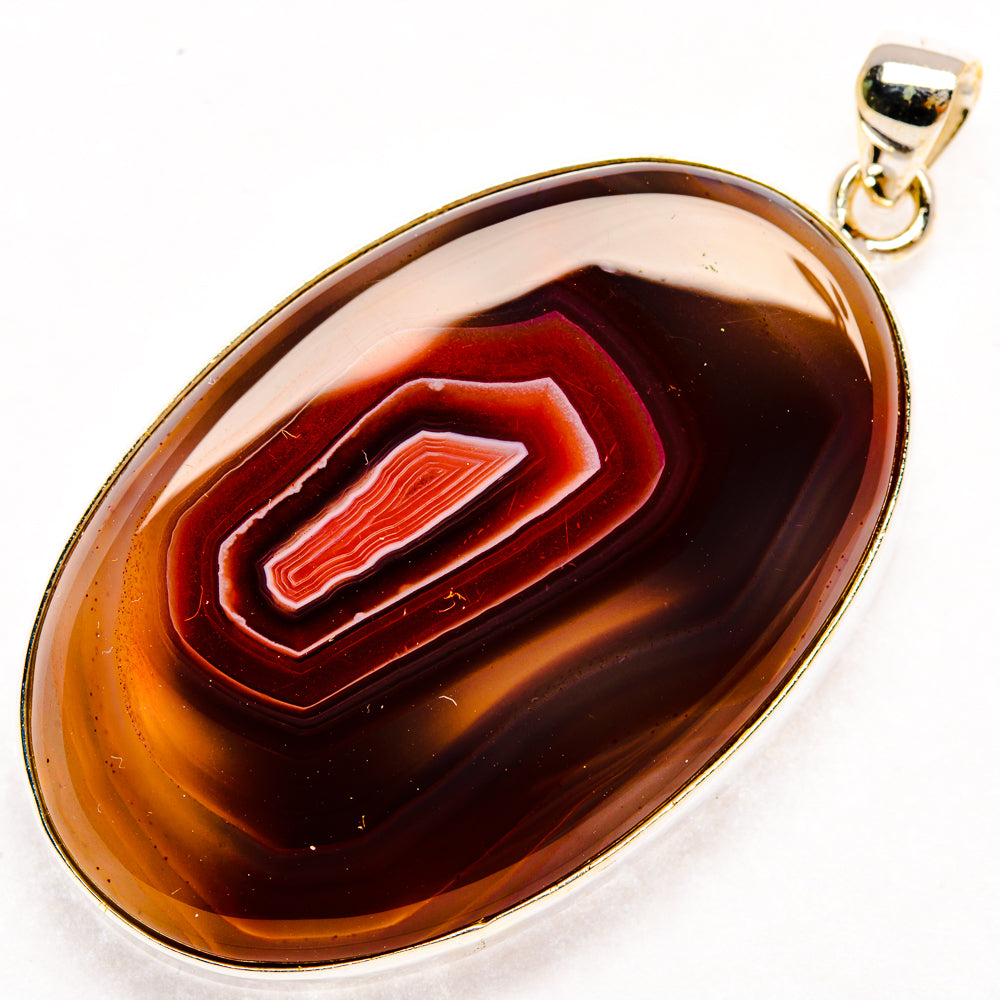 Red Botswana Agate Pendants handcrafted by Anasilvercos - PD29270 - Photo 2