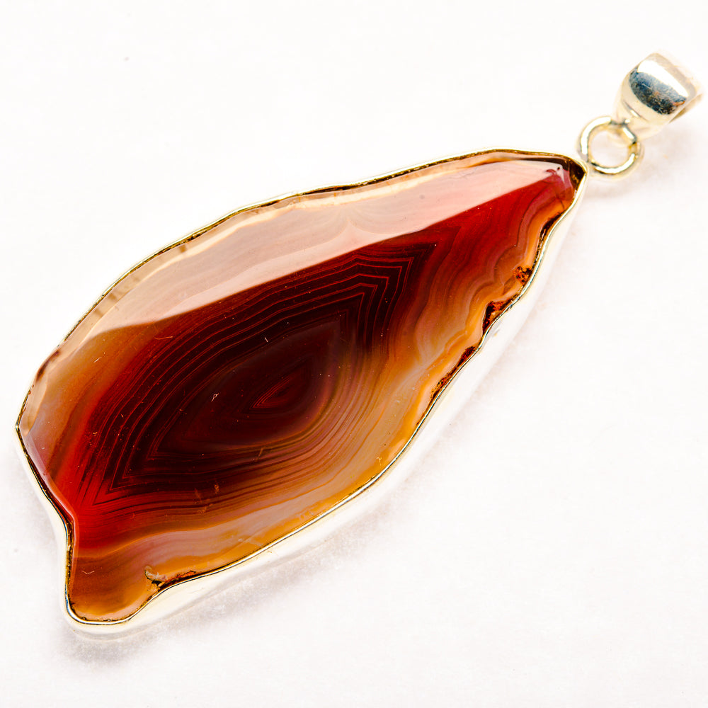 Red Botswana Agate Pendants handcrafted by Anasilvercos - PD29272 - Photo 2