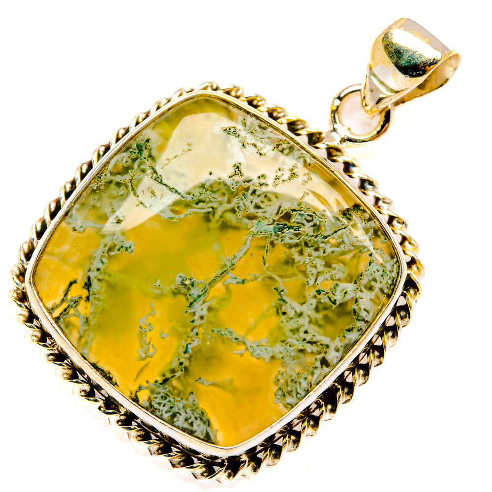 Green Moss Agate Pendants handcrafted by Anasilvercos - PD29287 - Photo 2