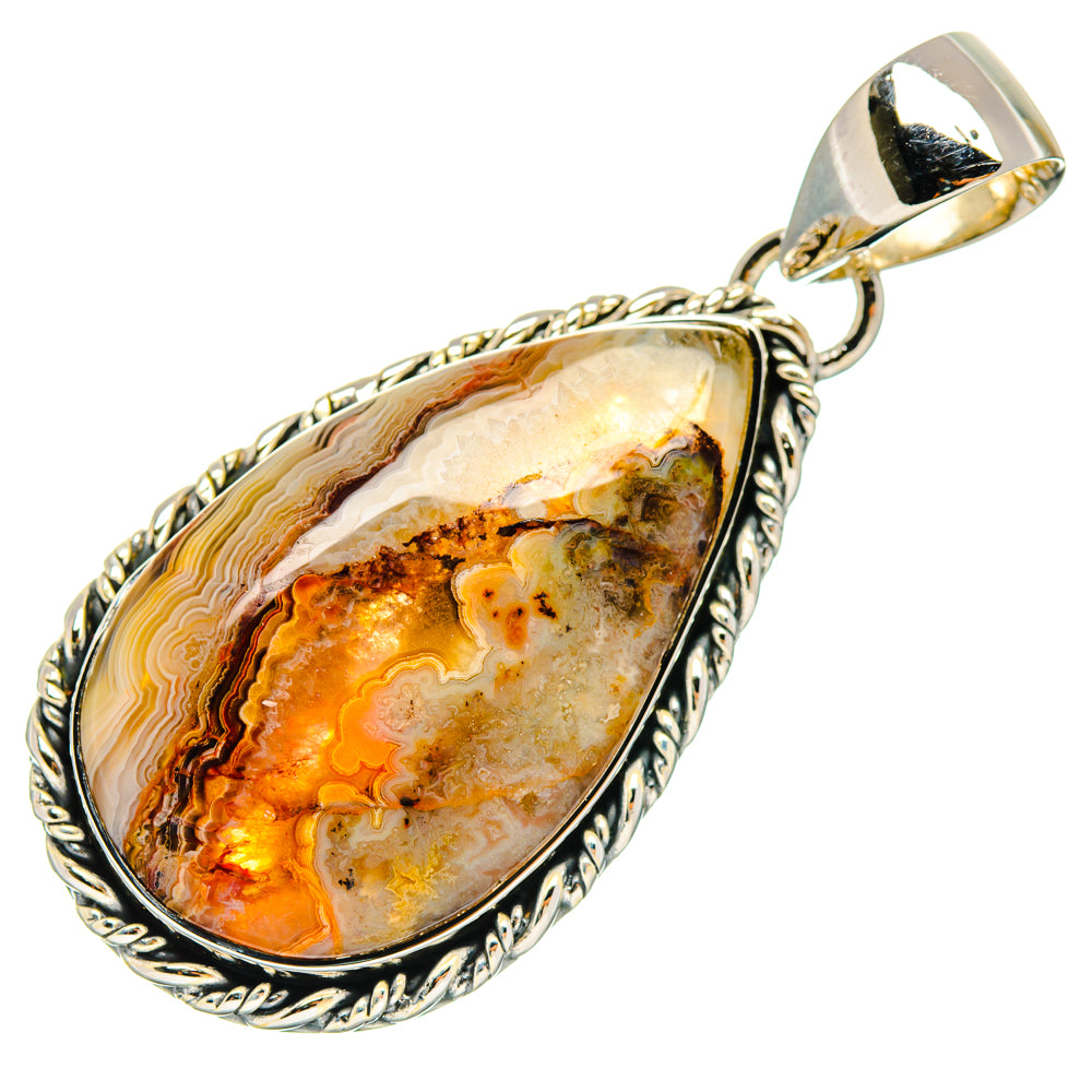 Laguna Lace Agate Pendants handcrafted by Anasilvercos - PD29356 - Photo 2