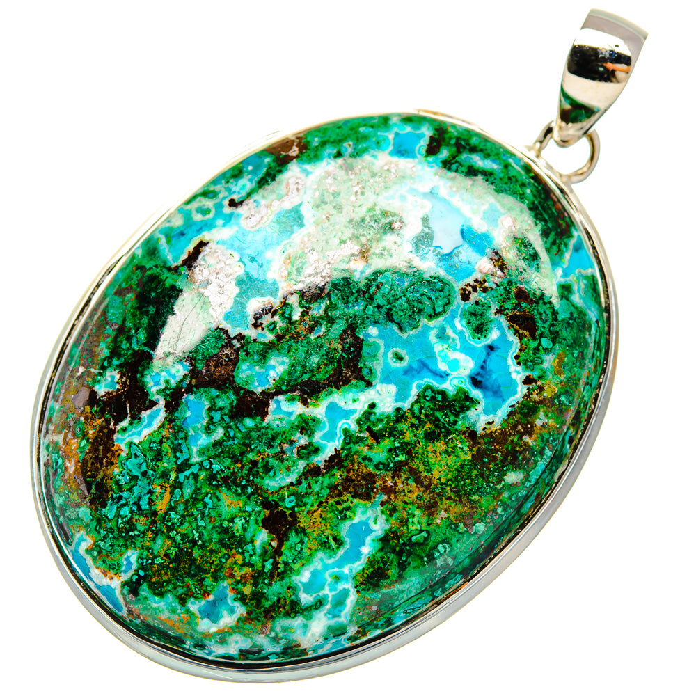 Chrysocolla In Malachite Pendants handcrafted by Anasilvercos - PD29363 - Photo 2