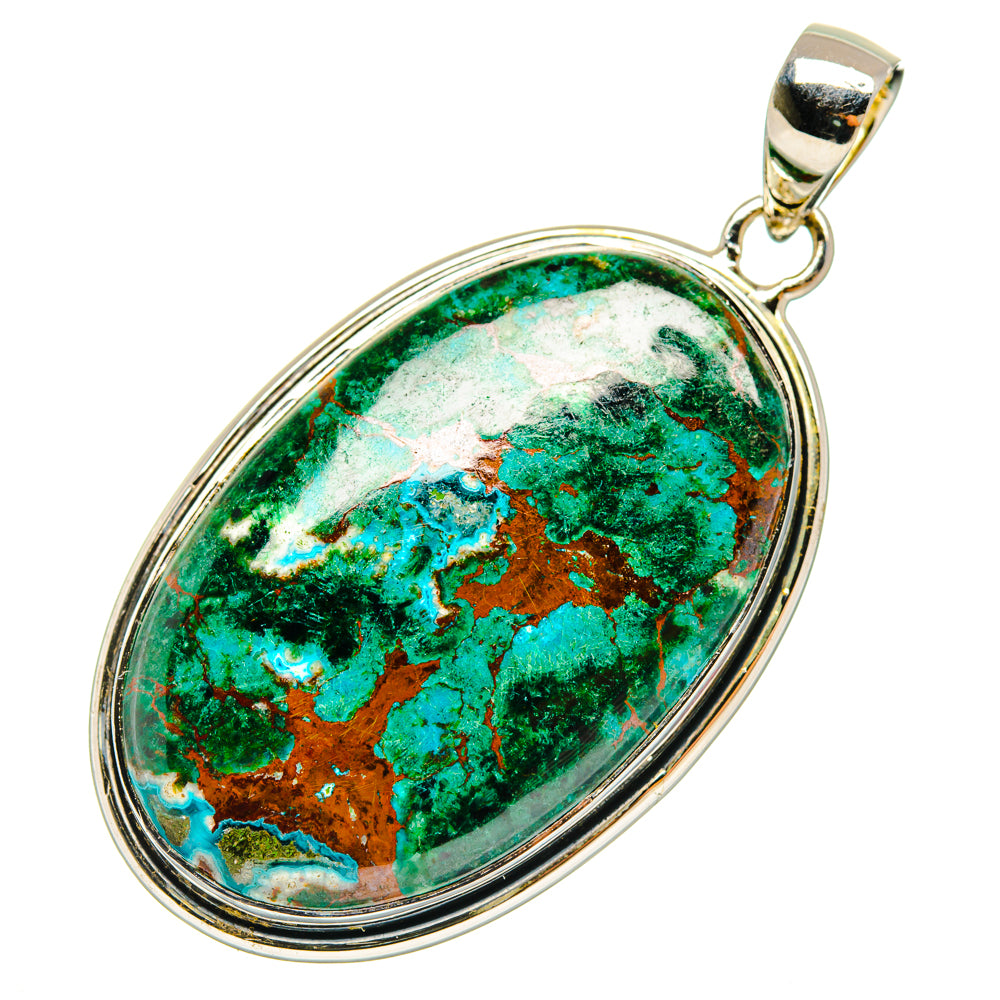 Chrysocolla In Malachite Pendants handcrafted by Anasilvercos - PD29367 - Photo 2