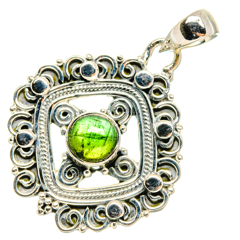 Green Tourmaline Pendants handcrafted by Anasilvercos - PD29383 - Photo 2