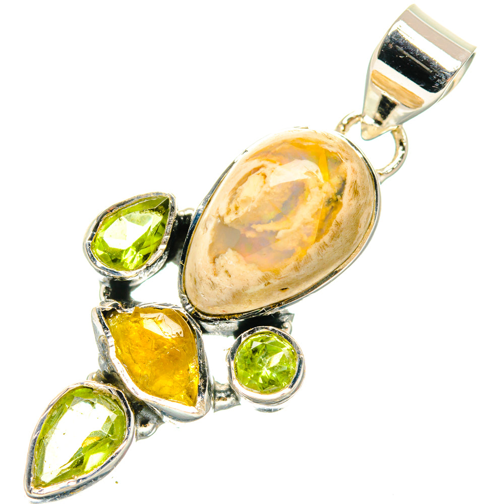 Mexican Fire Opal Pendants handcrafted by Anasilvercos - PD29391 - Photo 2