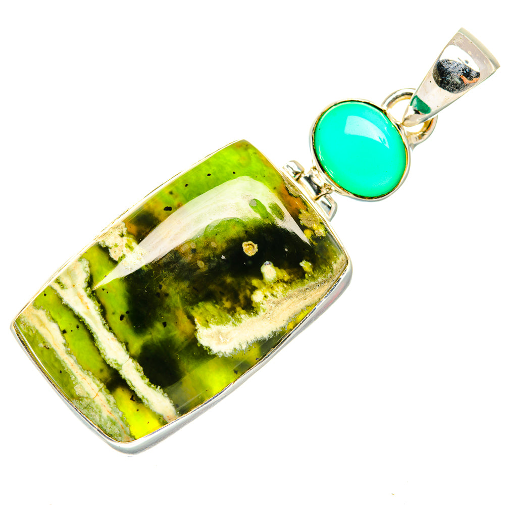 Australian Green Opal Pendants handcrafted by Anasilvercos - PD29478 - Photo 2