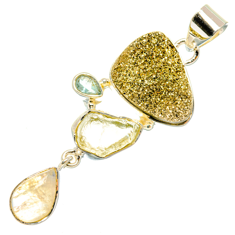 Spectro Pyrite Druzy Pendants handcrafted by Anasilvercos - PD29489 - Photo 2