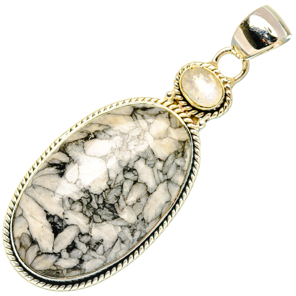 Pinolith Jasper, Rainbow Moonstone Pendants handcrafted by Anasilvercos - PD29535 - Photo 2