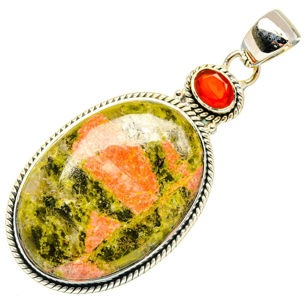 Unakite, Carnelian Pendants handcrafted by Anasilvercos - PD29537 - Photo 2