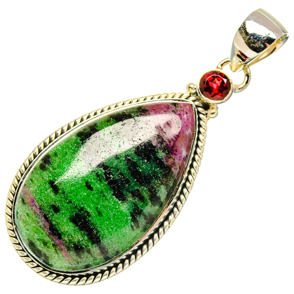Ruby Zoisite, Garnet Pendants handcrafted by Anasilvercos - PD29539 - Photo 2