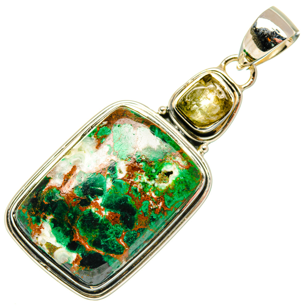Malachite, Peridot Pendants handcrafted by Anasilvercos - PD29541 - Photo 2