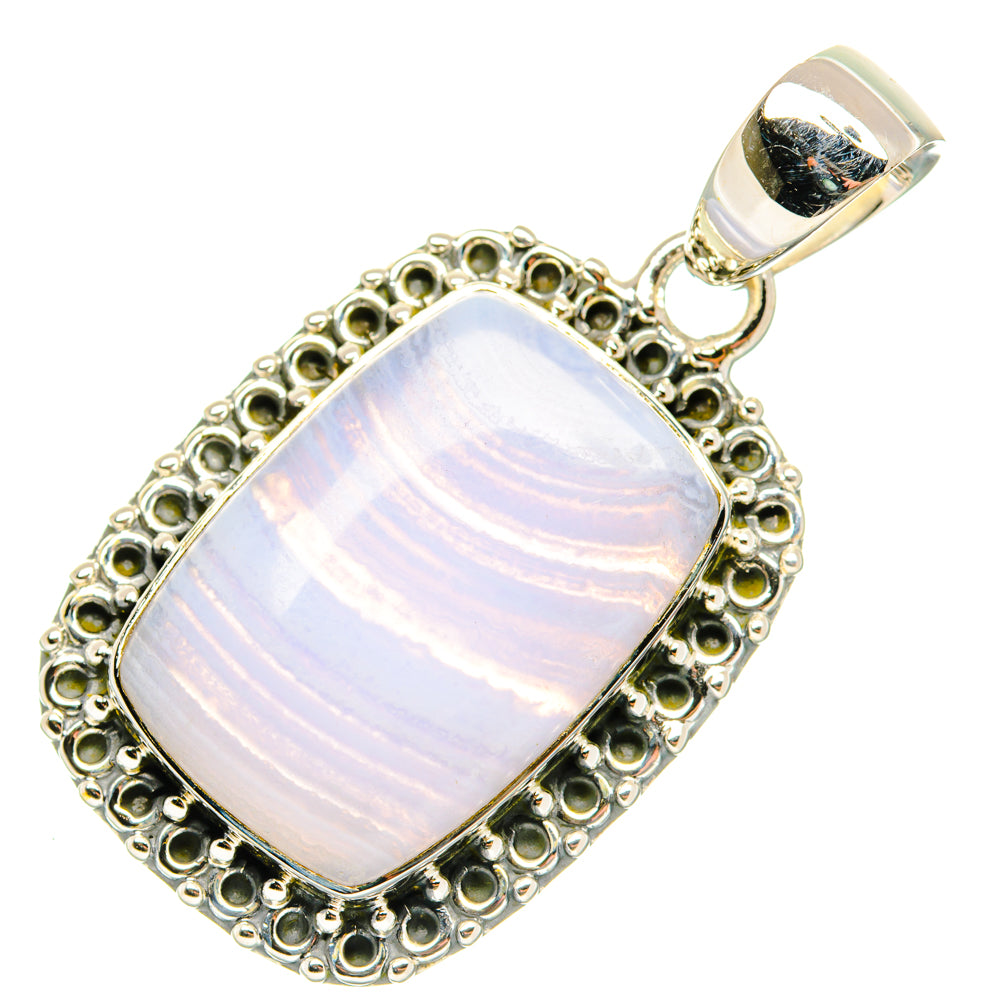 Blue Lace Agate Pendants handcrafted by Anasilvercos - PD29554 - Photo 2