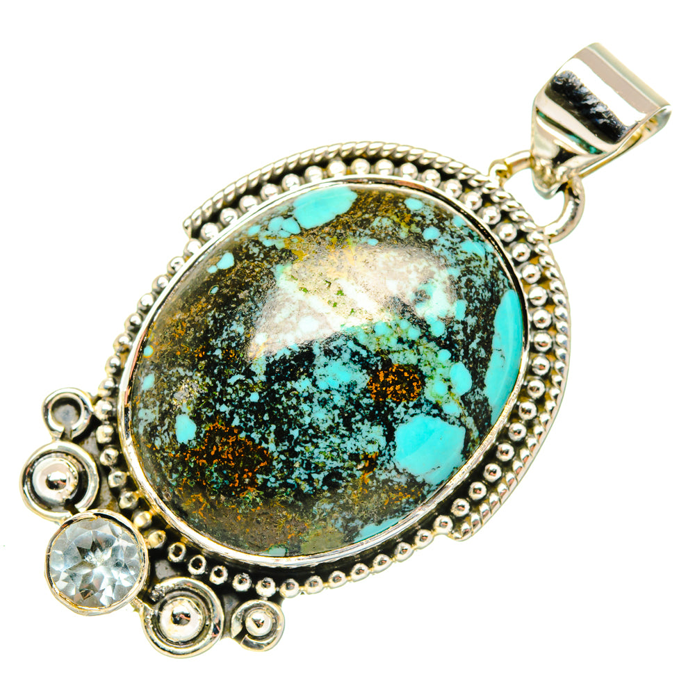 Tibetan Turquoise Pendants handcrafted by Anasilvercos - PD29564 - Photo 2