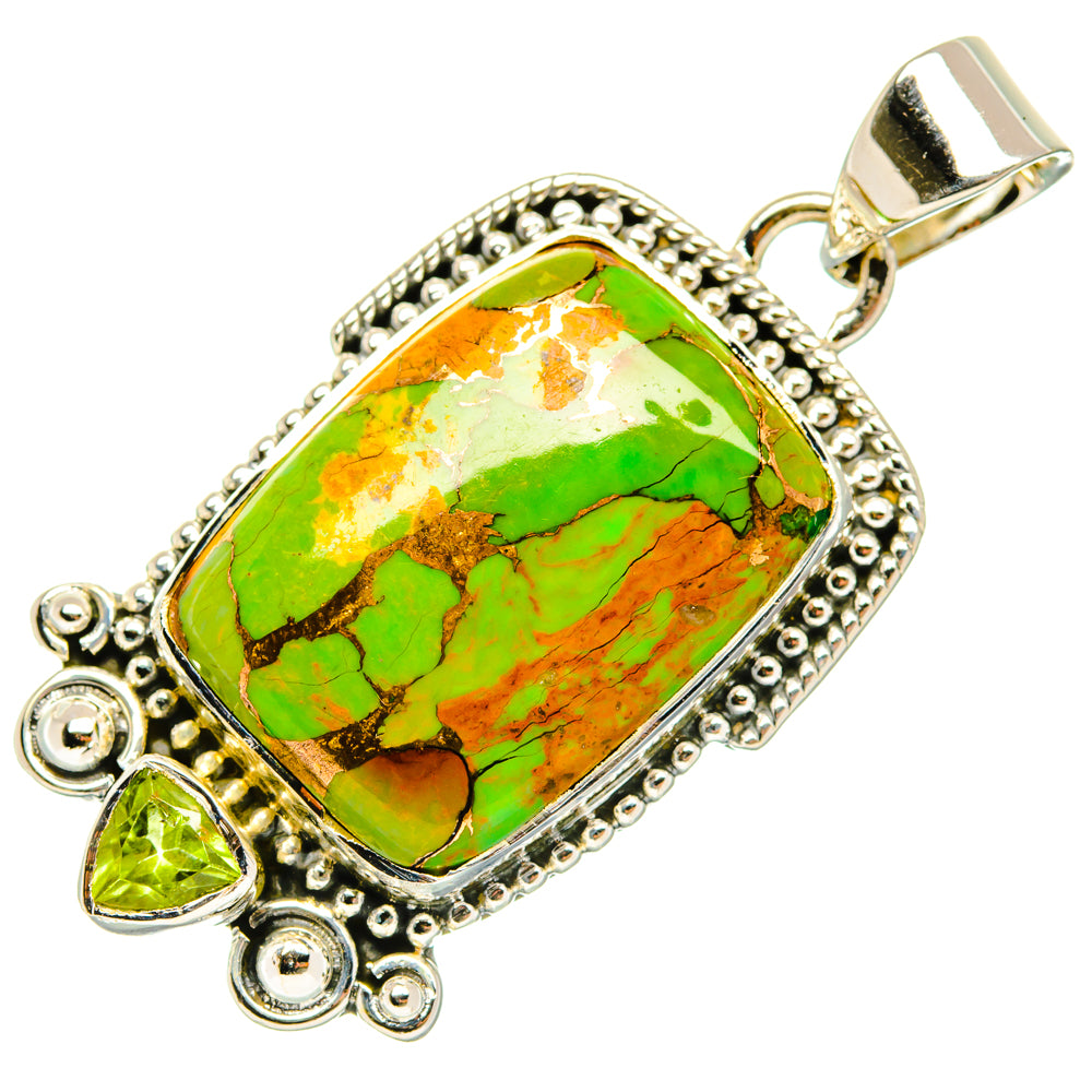Green Copper Composite Turquoise Pendants handcrafted by Anasilvercos - PD29573 - Photo 2