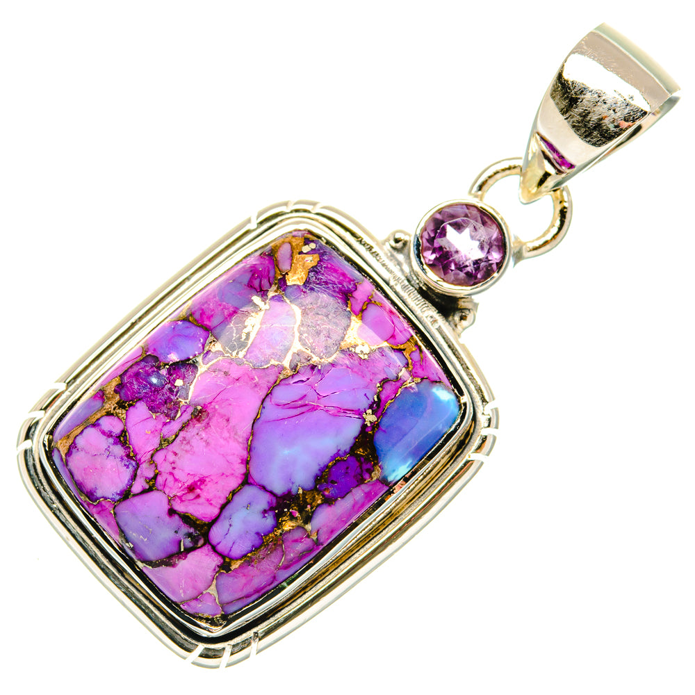 Purple Copper Composite Turquoise, Amethyst Pendants handcrafted by Anasilvercos - PD29625 - Photo 2