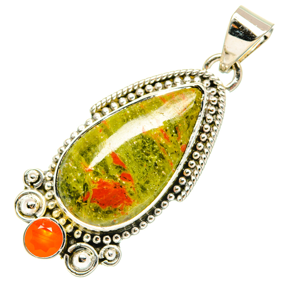 Unakite, Carnelian Pendants handcrafted by Anasilvercos - PD29650 - Photo 2
