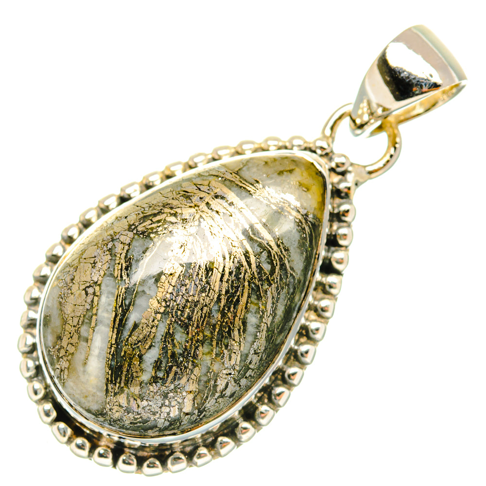 Pyrite Agate Pendants handcrafted by Anasilvercos - PD29654 - Photo 2