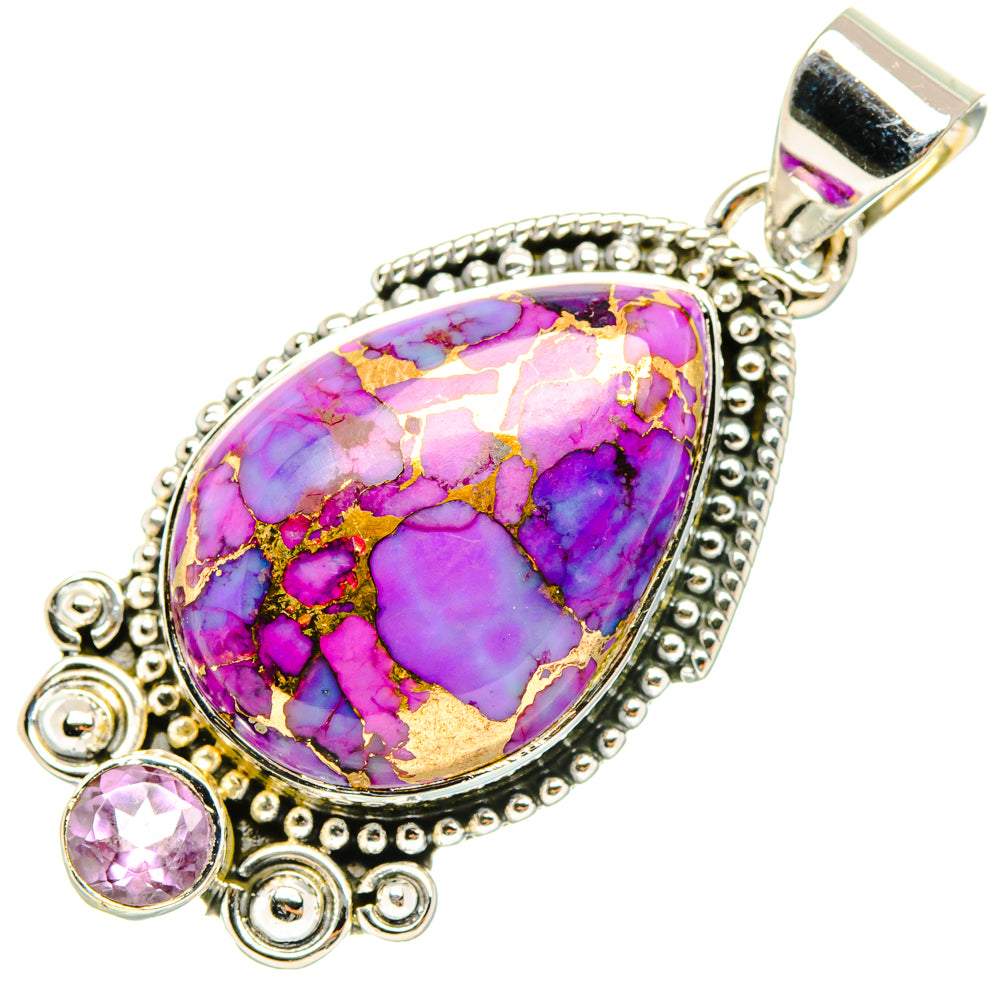 Purple Copper Composite Turquoise Pendants handcrafted by Anasilvercos - PD29693 - Photo 2
