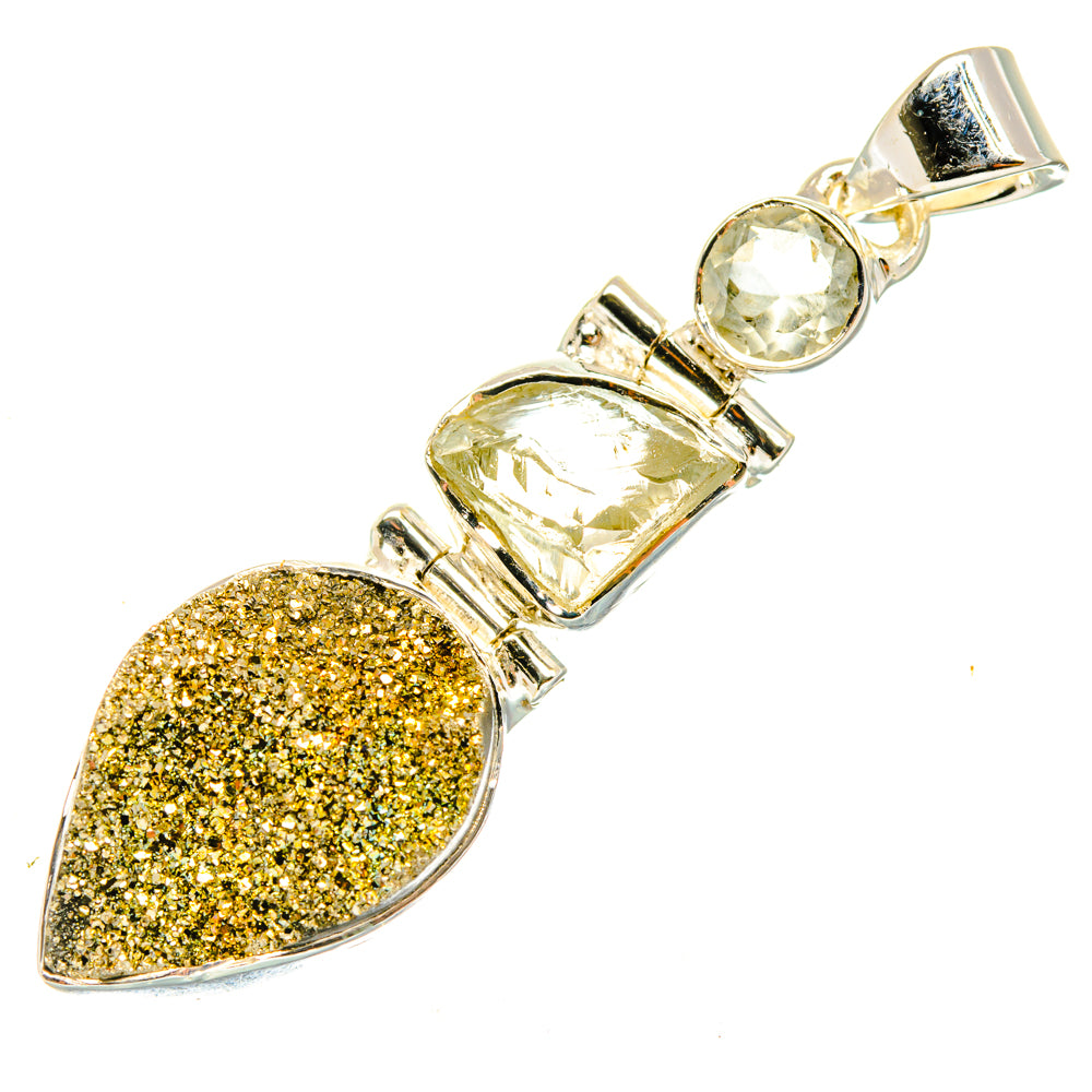 Spectro Pyrite Druzy Pendants handcrafted by Anasilvercos - PD29791 - Photo 2