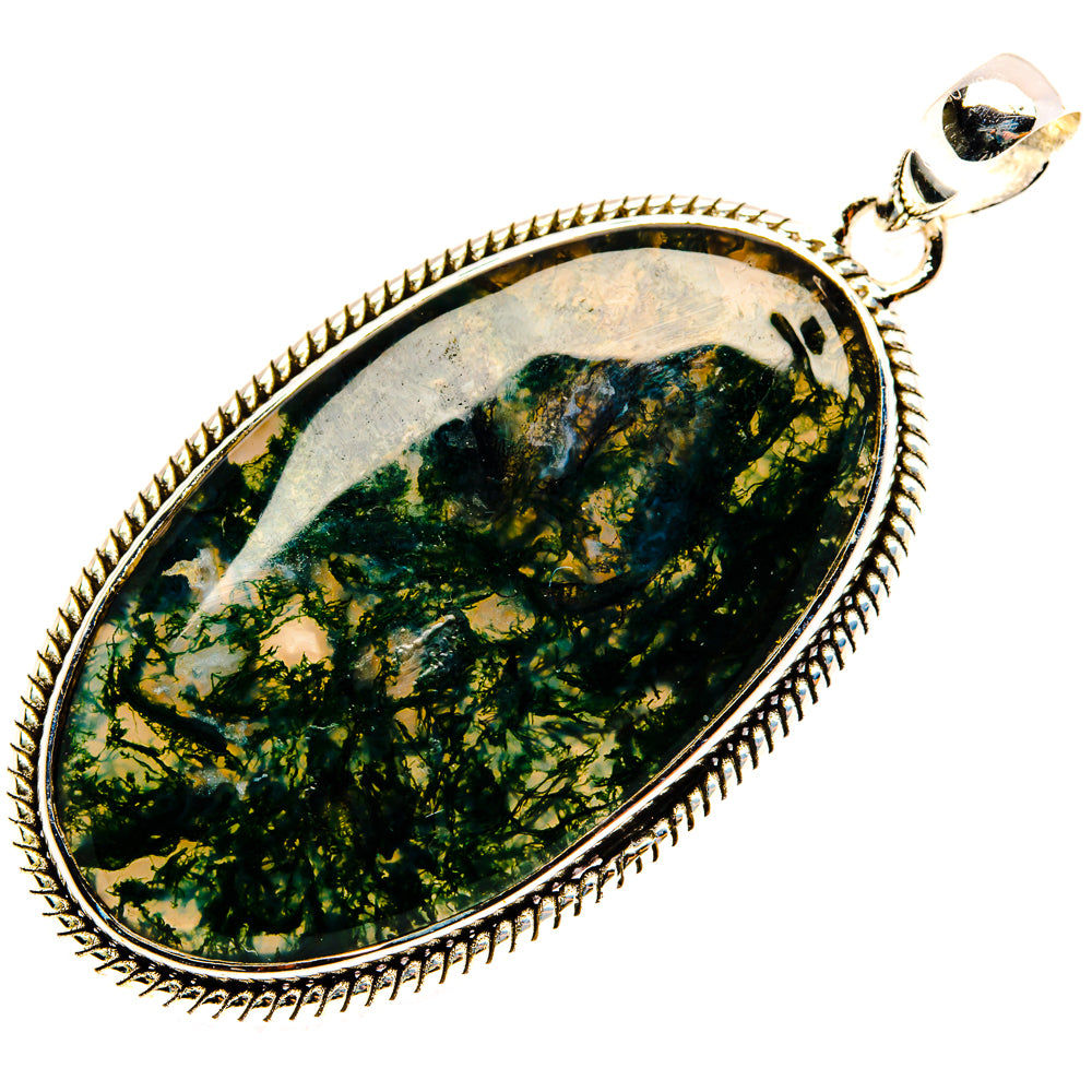 Green Moss Agate Pendants handcrafted by Anasilvercos - PD29826 - Photo 2