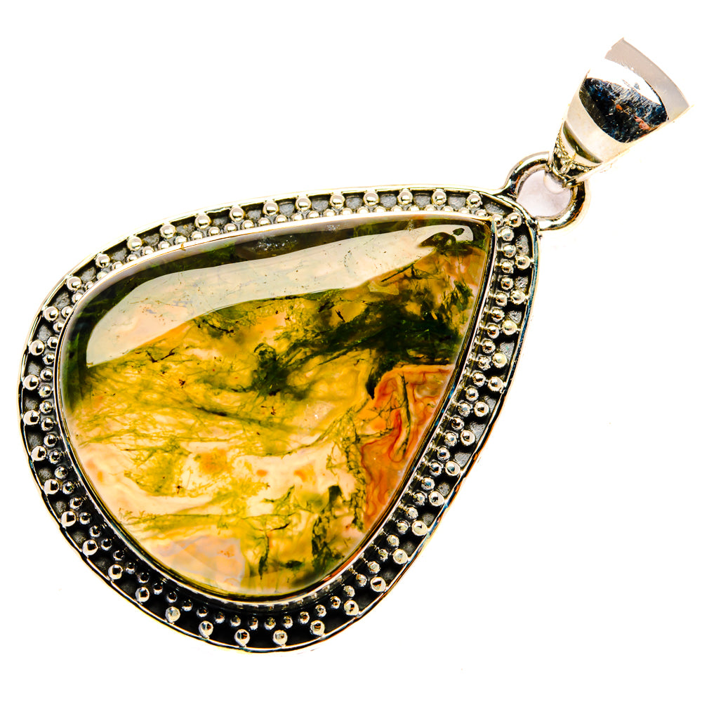 Green Moss Agate Pendants handcrafted by Anasilvercos - PD29873 - Photo 2
