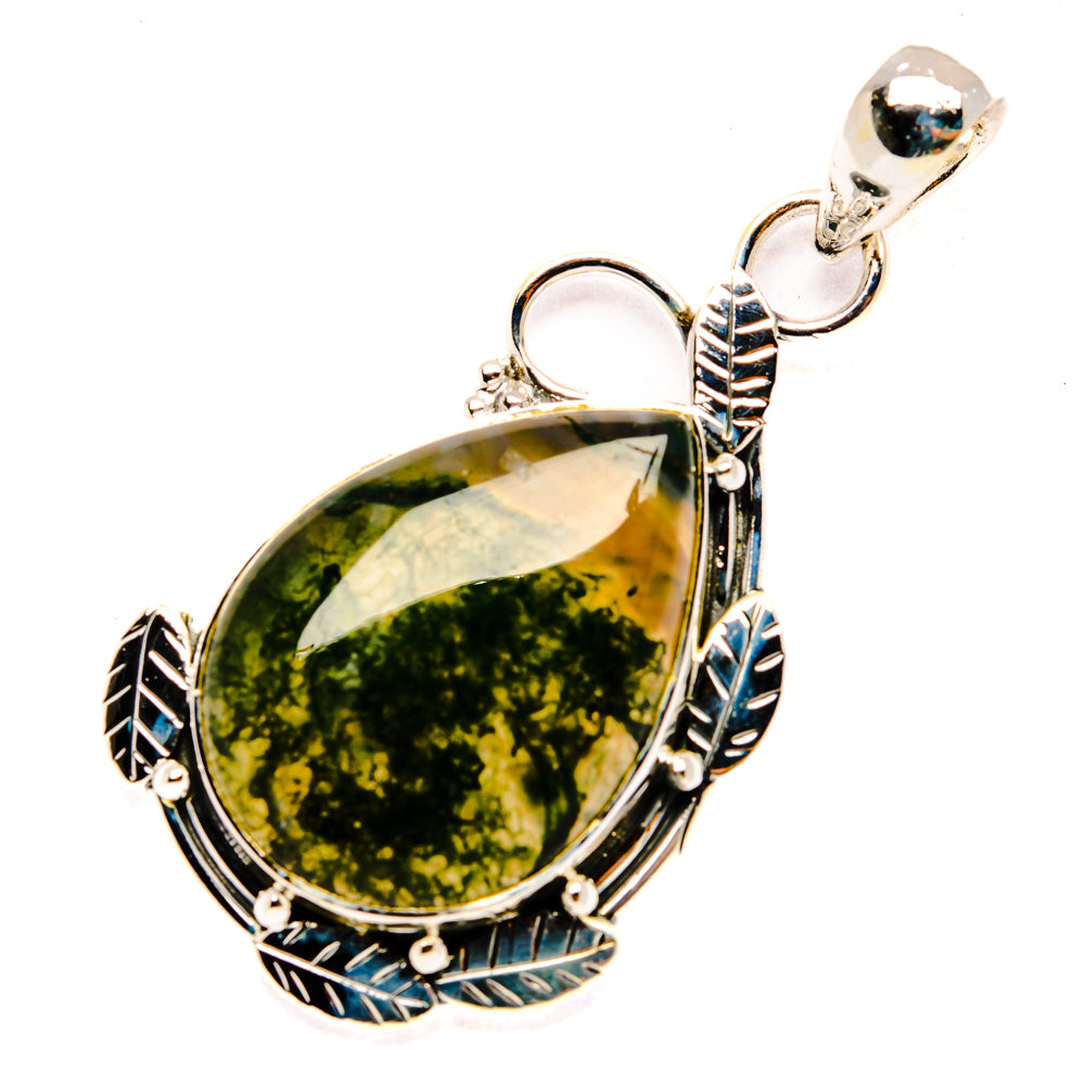 Green Moss Agate Pendants handcrafted by Anasilvercos - PD29895 - Photo 2
