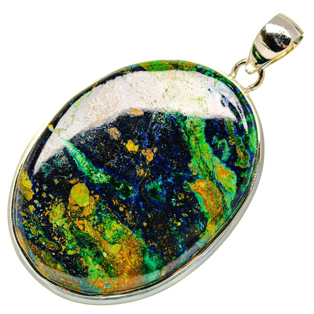 Azurite In Malachite Pendants handcrafted by Anasilvercos - PD29969 - Photo 2