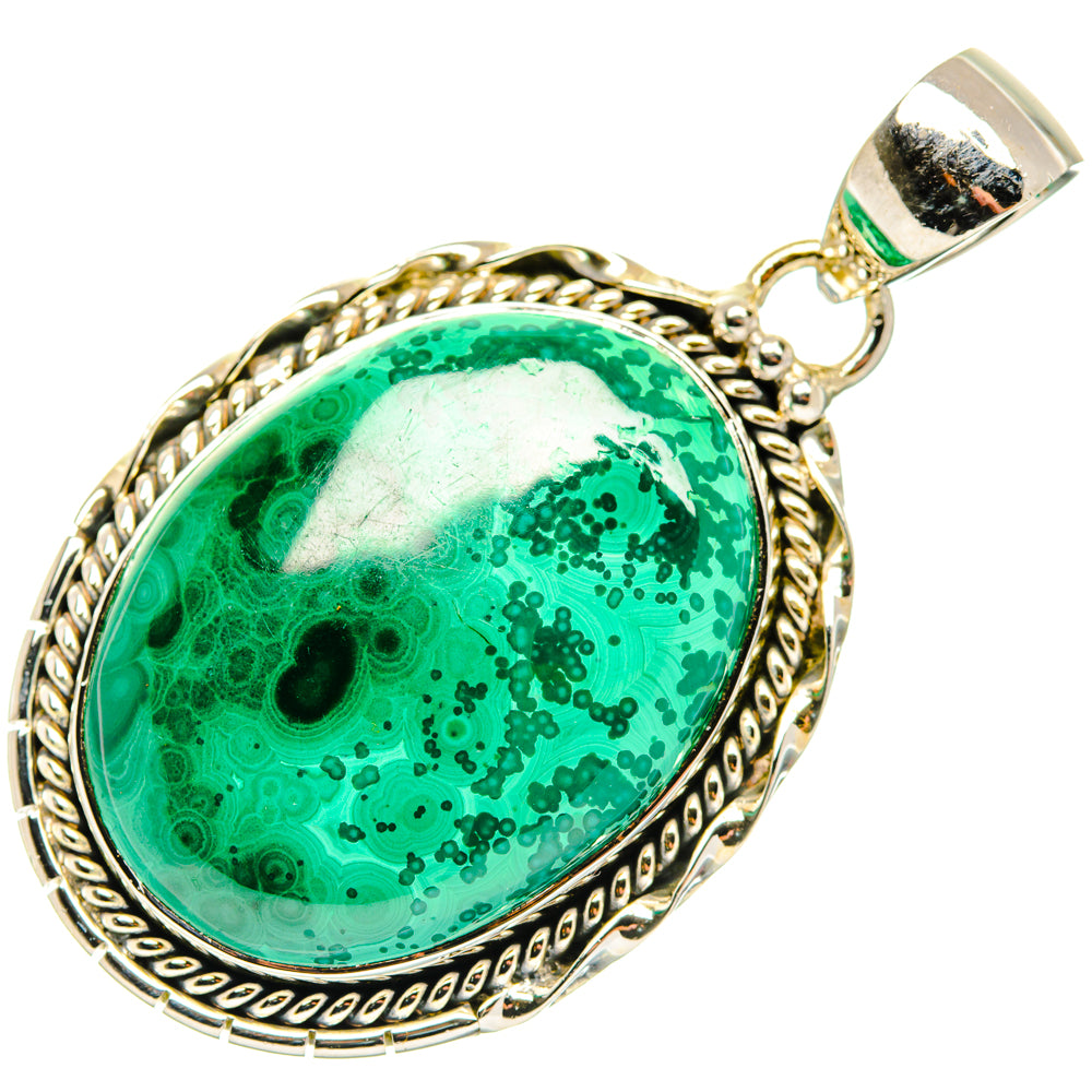 Malachite In Chrysocolla Pendants handcrafted by Anasilvercos - PD29994 - Photo 2