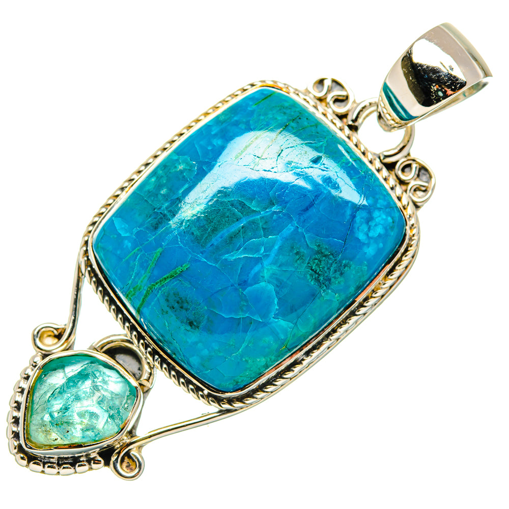 Chrysocolla Pendants handcrafted by Anasilvercos - PD30014 - Photo 2