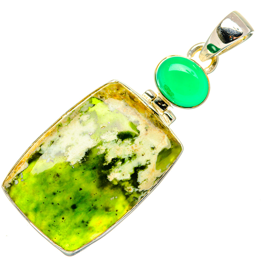 Australian Green Opal Pendants handcrafted by Anasilvercos - PD30037 - Photo 2