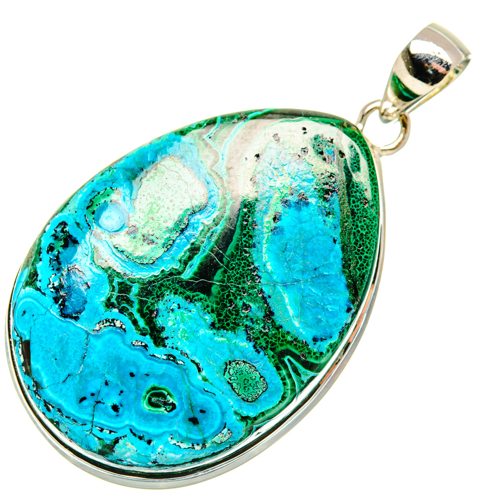 Malachite In Chrysocolla Pendants handcrafted by Anasilvercos - PD30040 - Photo 2
