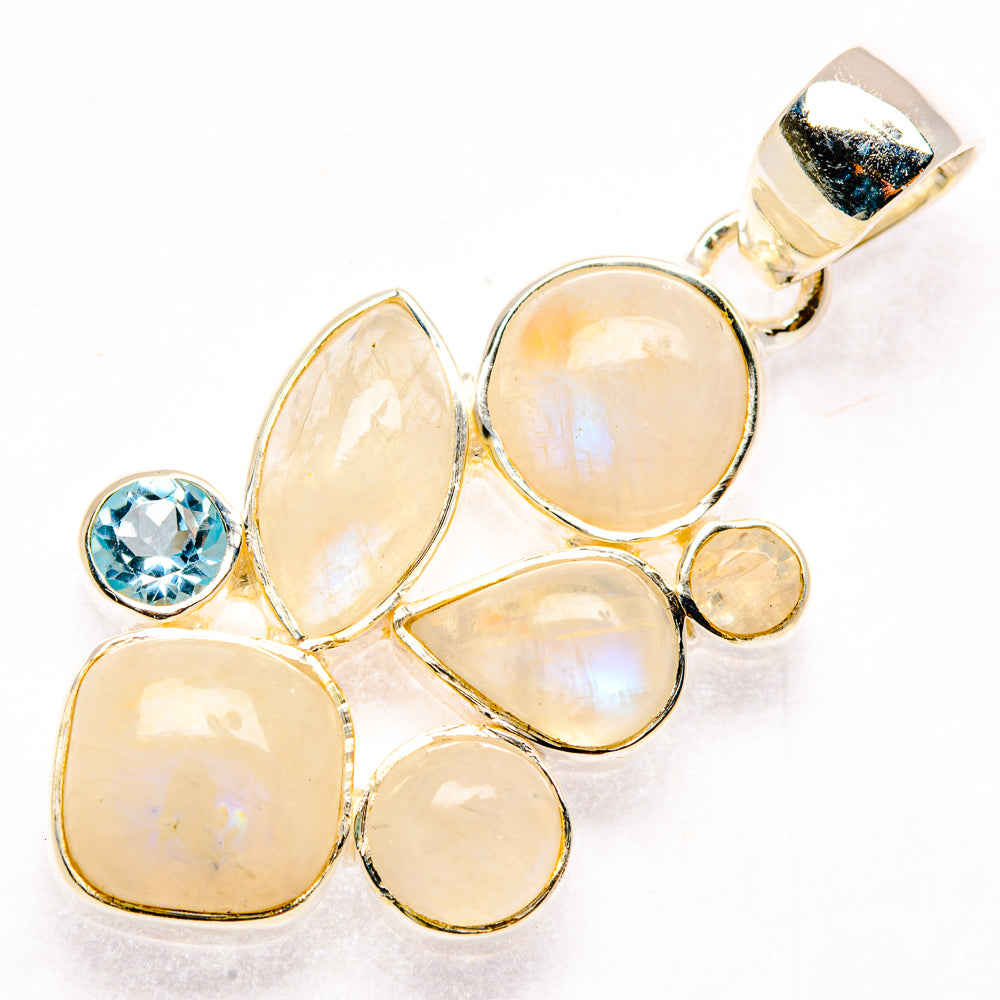 Rainbow Moonstone Pendants handcrafted by Anasilvercos - PD30088 - Photo 2