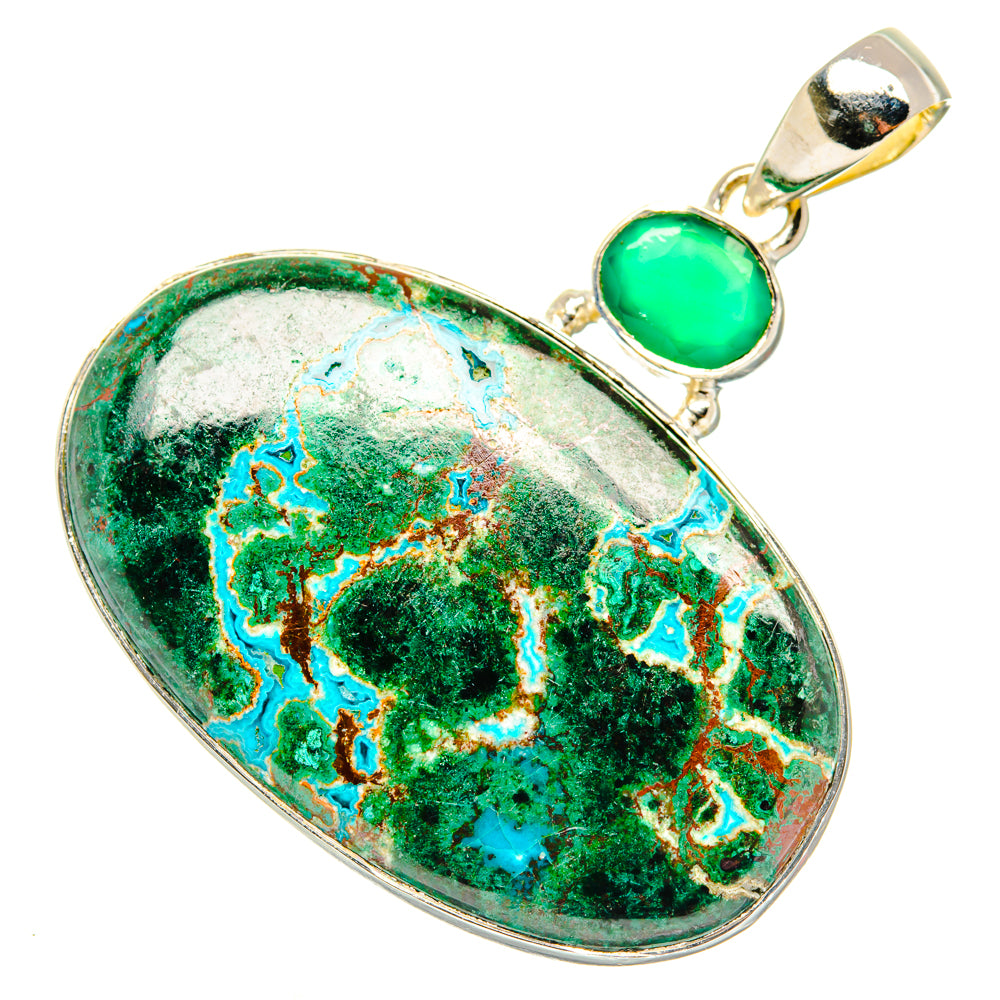 Malachite In Chrysocolla Pendants handcrafted by Anasilvercos - PD30090 - Photo 2
