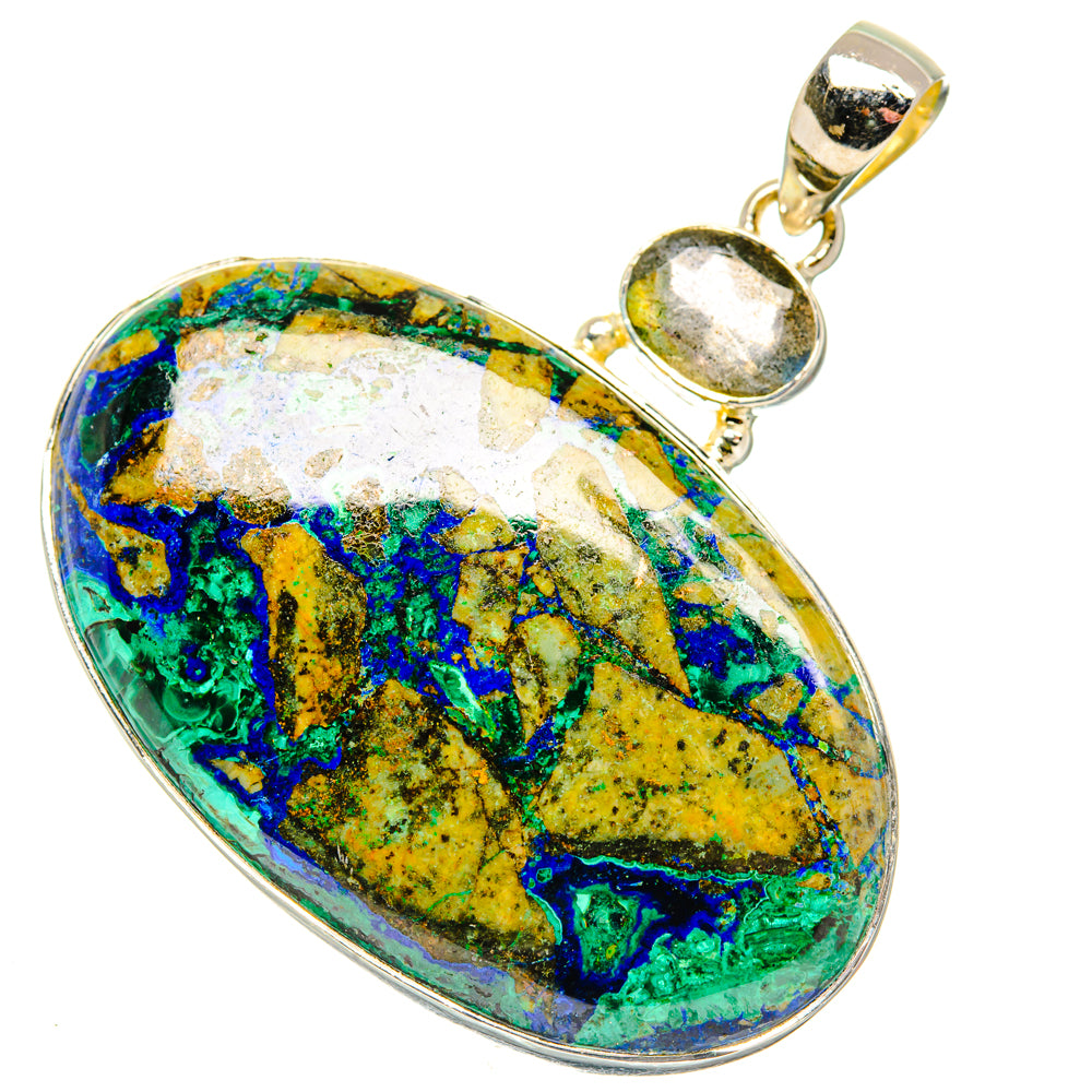 Azurite In Malachite Pendants handcrafted by Anasilvercos - PD30091 - Photo 2