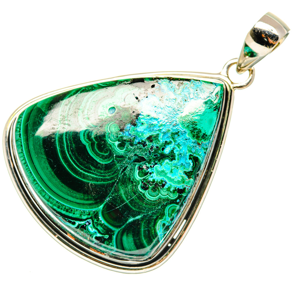 Malachite In Chrysocolla Pendants handcrafted by Anasilvercos - PD30102 - Photo 2
