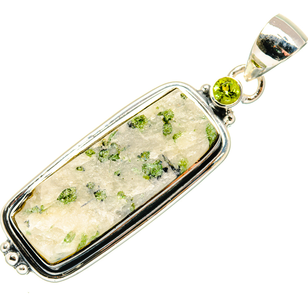 Green Tourmaline In Quartz Pendants handcrafted by Anasilvercos - PD30111 - Photo 2