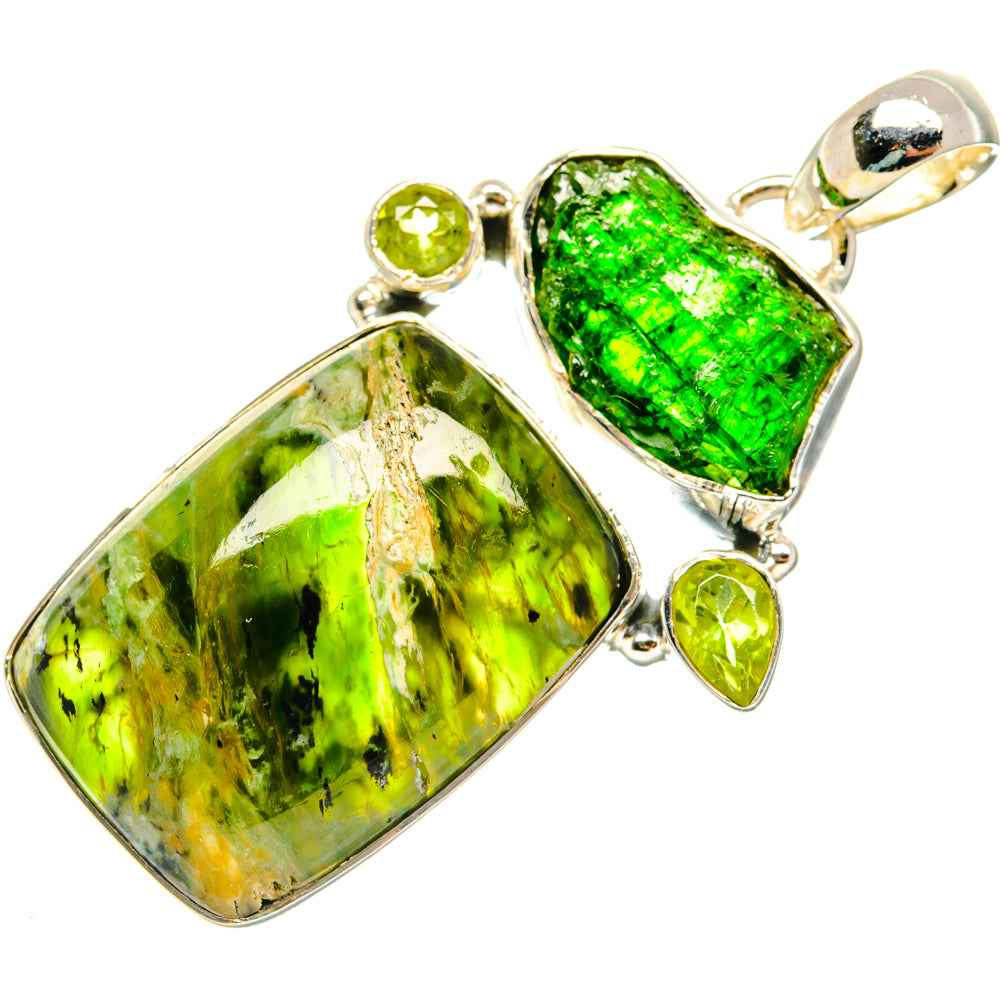 Australian Green Opal Pendants handcrafted by Anasilvercos - PD30114 - Photo 2