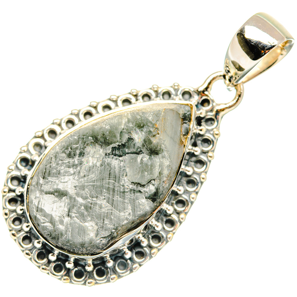 Green Tourmaline In Quartz Pendants handcrafted by Anasilvercos - PD30118 - Photo 2