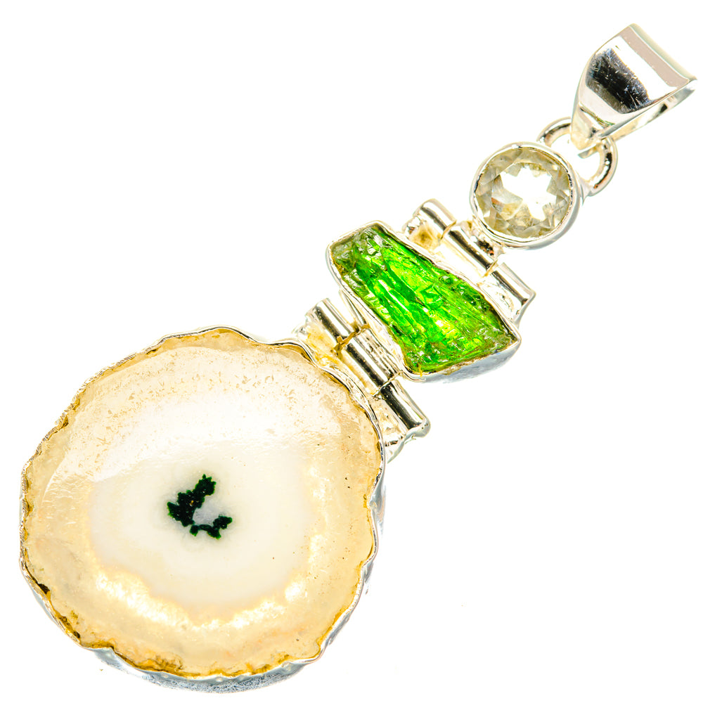 White Solar Quartz Pendants handcrafted by Anasilvercos - PD30136 - Photo 2