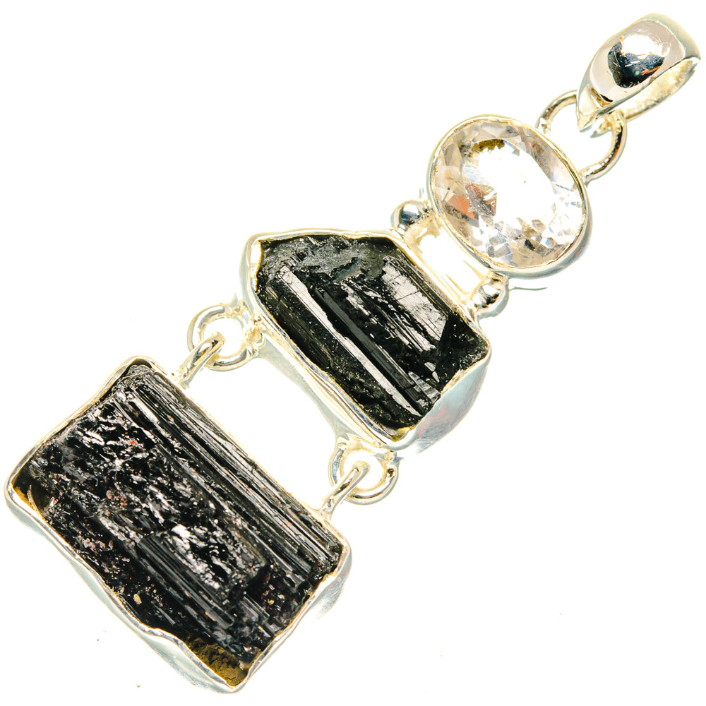 Black Tourmaline Pendants handcrafted by Anasilvercos - PD30158 - Photo 2