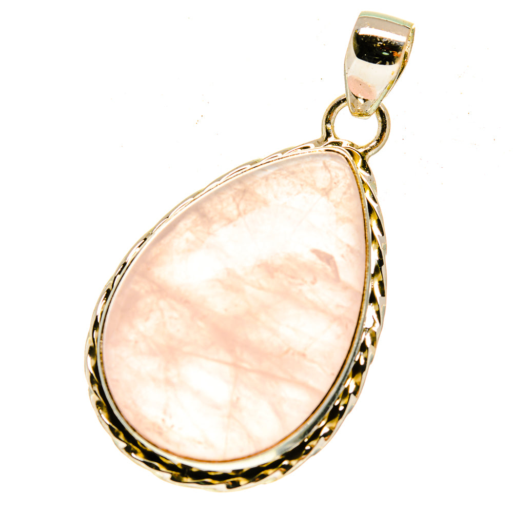 Rose Quartz Pendants handcrafted by Anasilvercos - PD3017