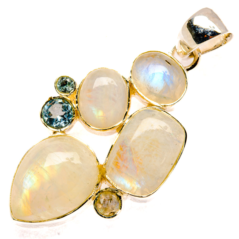 Rainbow Moonstone Pendants handcrafted by Anasilvercos - PD30230 - Photo 2