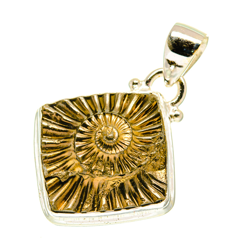 Pyrite Fossil Pendants handcrafted by Anasilvercos - PD3026