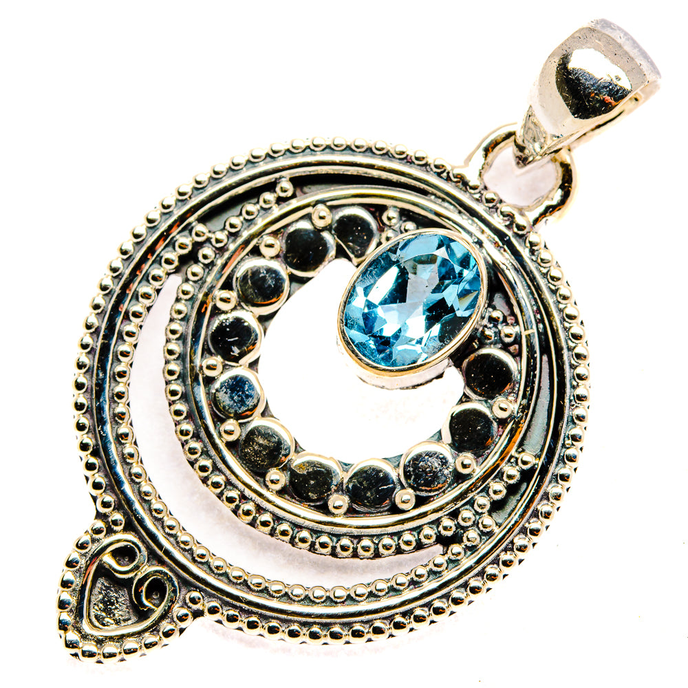 Blue Topaz Pendants handcrafted by Anasilvercos - PD30292 - Photo 2