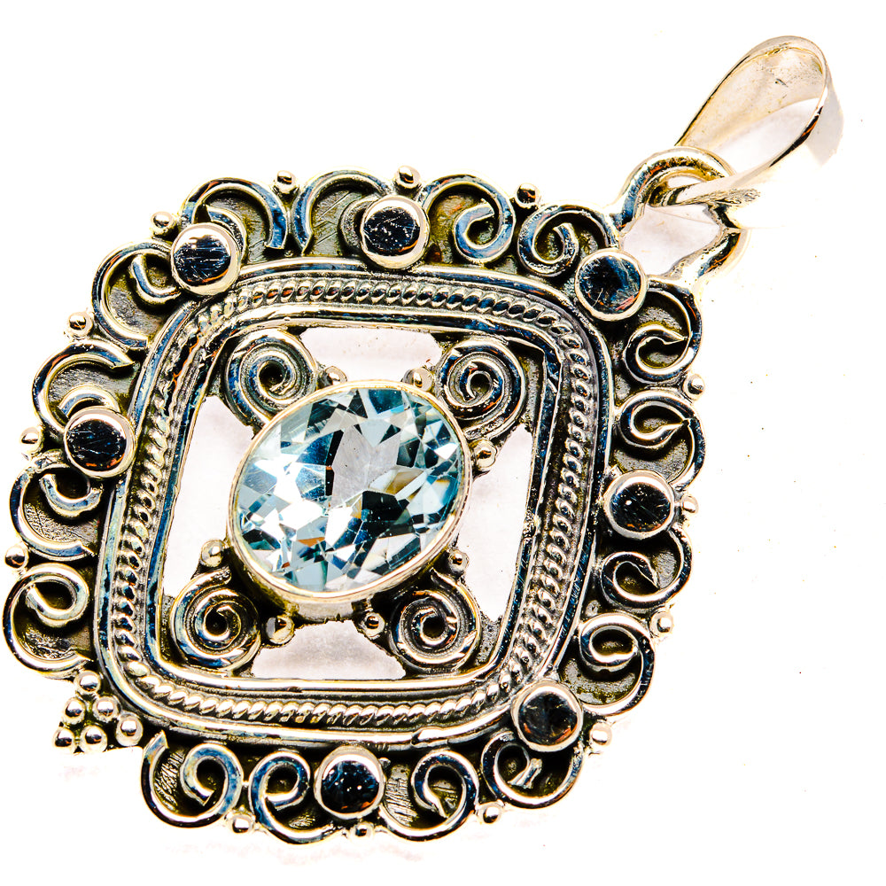 Blue Topaz Pendants handcrafted by Anasilvercos - PD30293 - Photo 2
