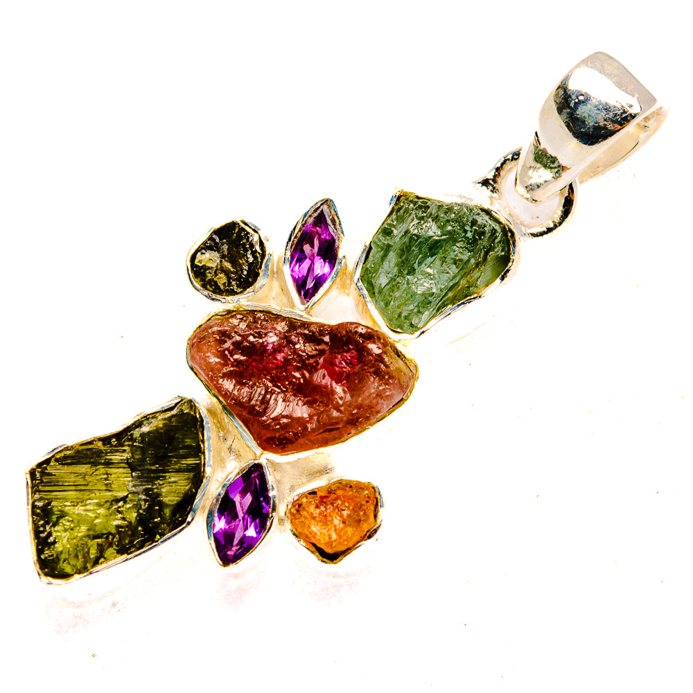 Green Tourmaline Pendants handcrafted by Anasilvercos - PD30303 - Photo 2