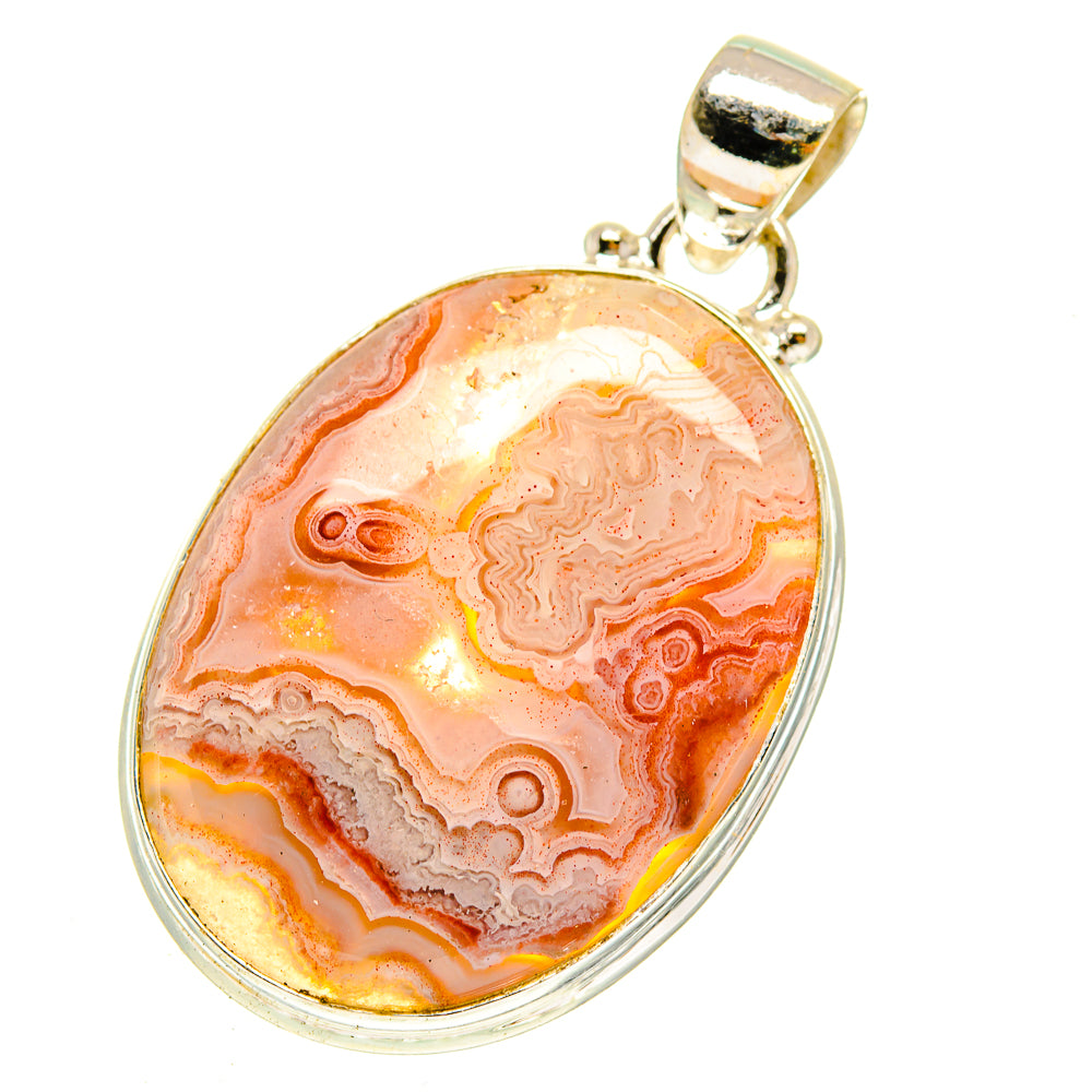 Crazy Lace Agate Pendants handcrafted by Anasilvercos - PD3031